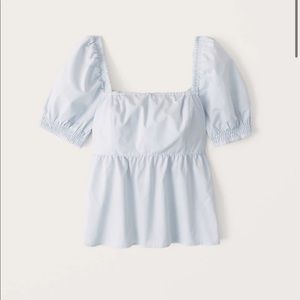 nwt abercrombie SHORTSLEEVE POPLIN BABYDOLL BLOUSE